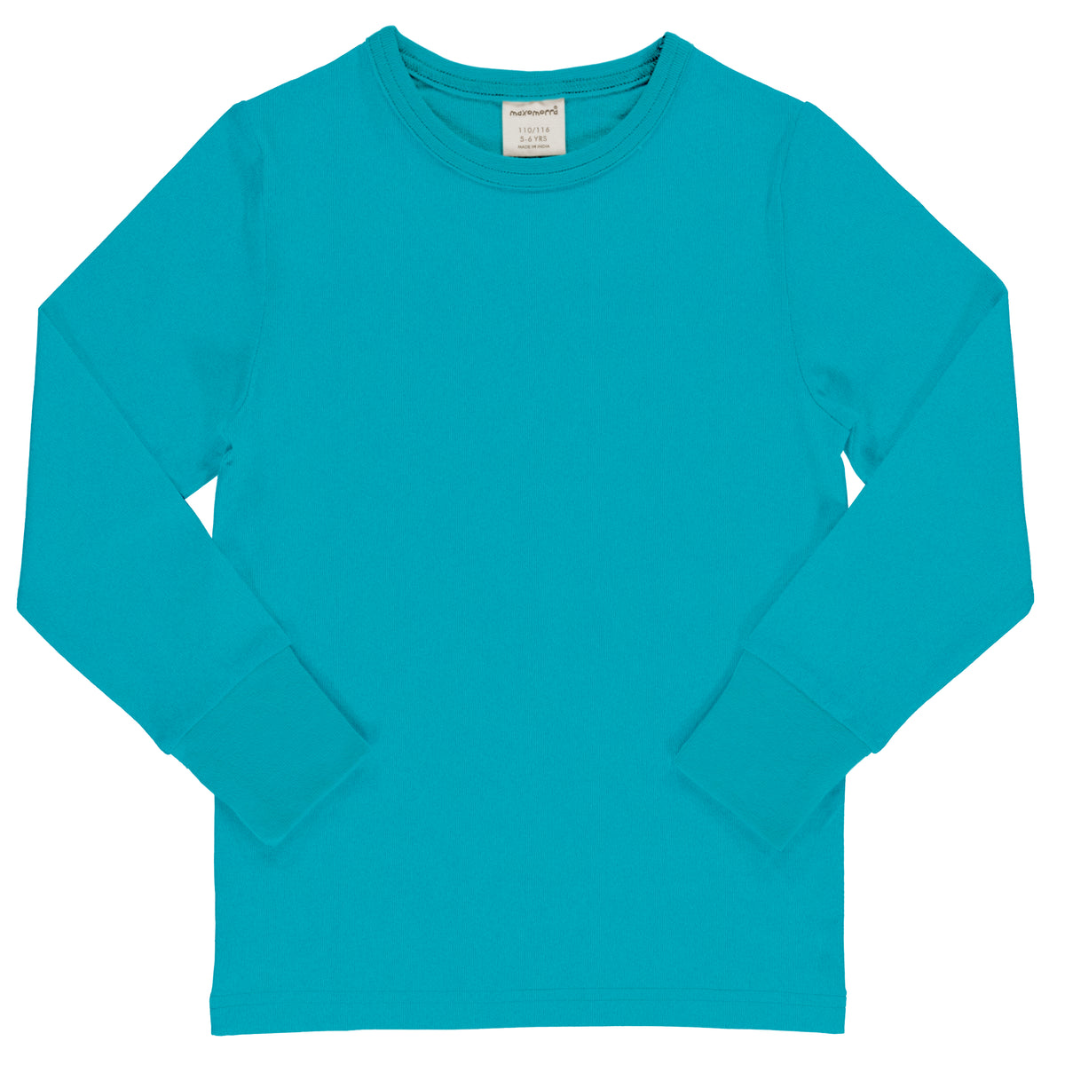 Maxomorra Top Long Sleeve - Solid Turquoise
