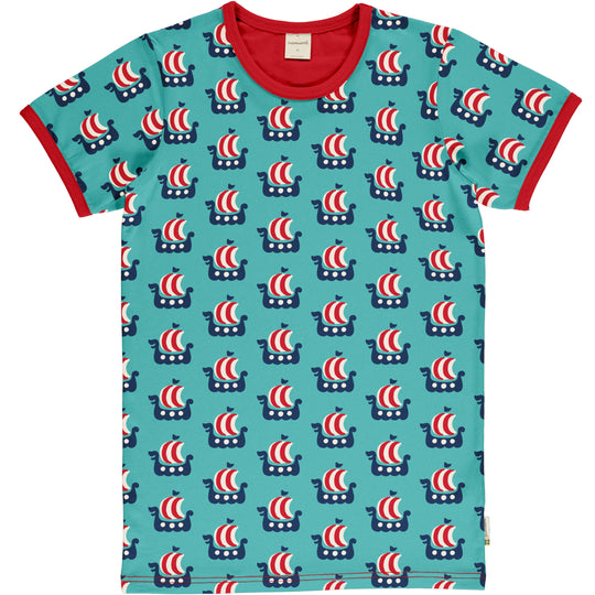 Maxomorra Top Short Sleeve Adult - Viking Ship