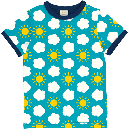 Maxomorra Top Short Sleeve - Classic Sky