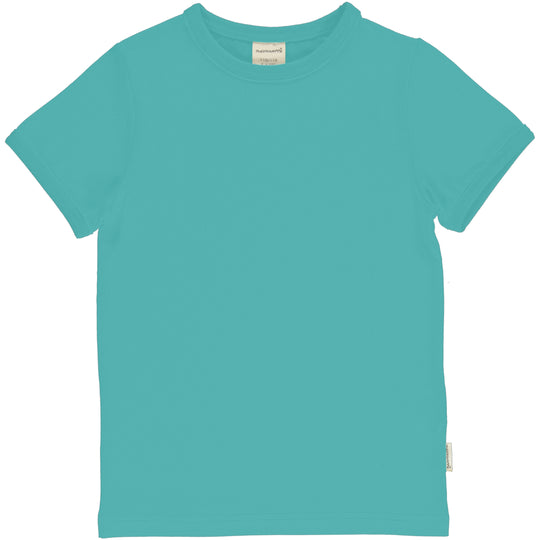 Maxomorra Top Short Sleeve - Solid Aqua