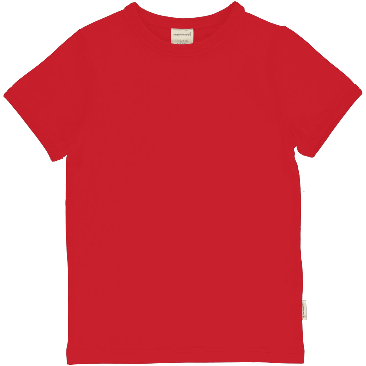 Maxomorra Top Short Sleeve - Solid Ruby Red