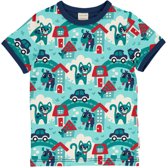 Maxomorra Top Short Sleeve - Town