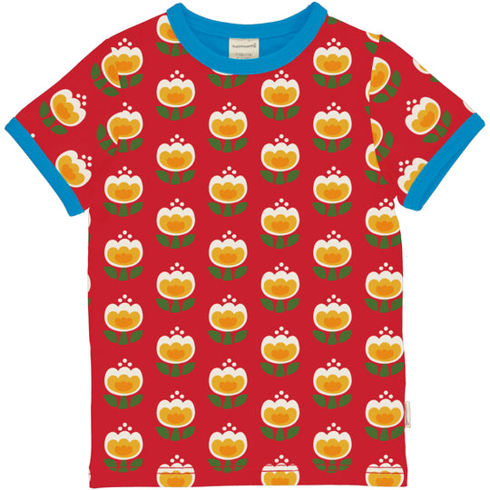 Maxomorra Top Short Sleeve - Tulip