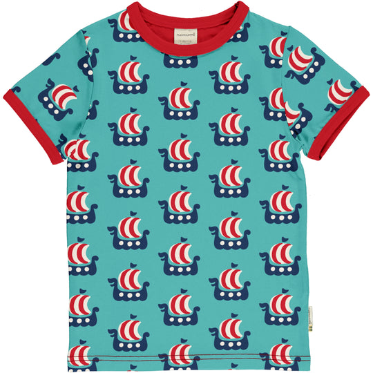 Maxomorra Top Short Sleeve - Viking Ship