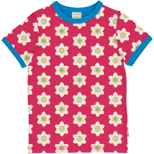 Maxomorra Top Short Sleeve - Party Anemone