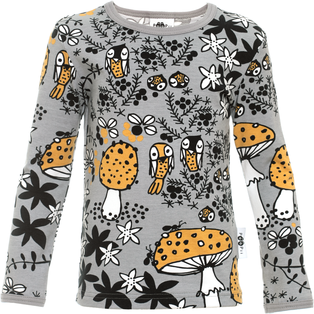 PaaPii Uljas Shirt Long Sleeve - Mosspath Grey/Ochre