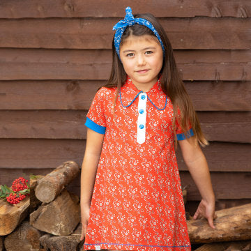 Alba Of Denmark Julie Dress Short Sleeve - Orange.com Liberty Love