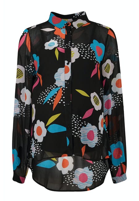 Frugi Womens Great Georgette Shirt - River Windflower