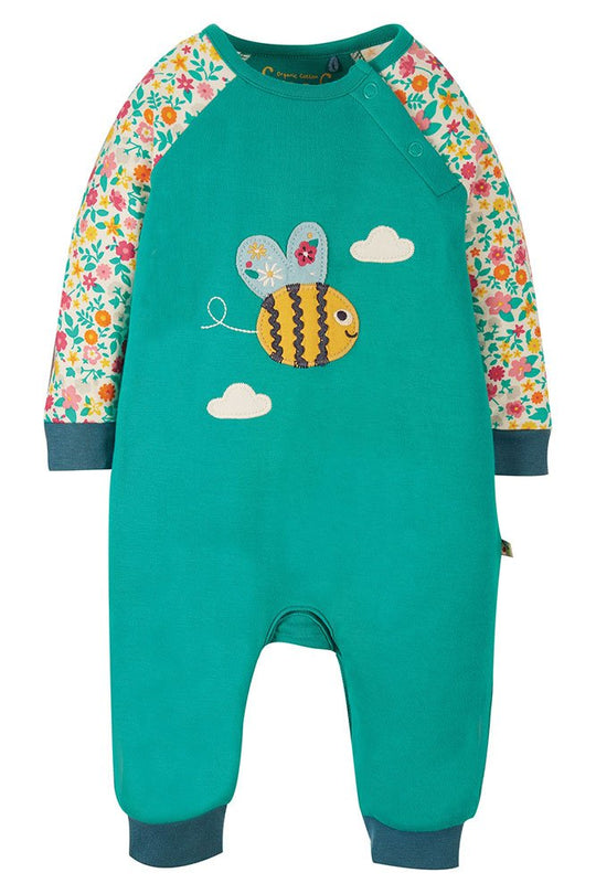 Frugi Cameron Applique Romper - Jewel/Bee