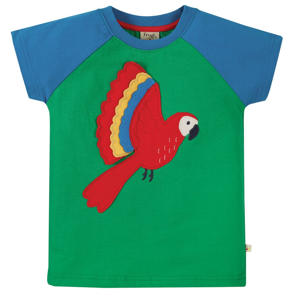 Frugi Rafe Raglan T-shirt - Glen Green/Parakeet*