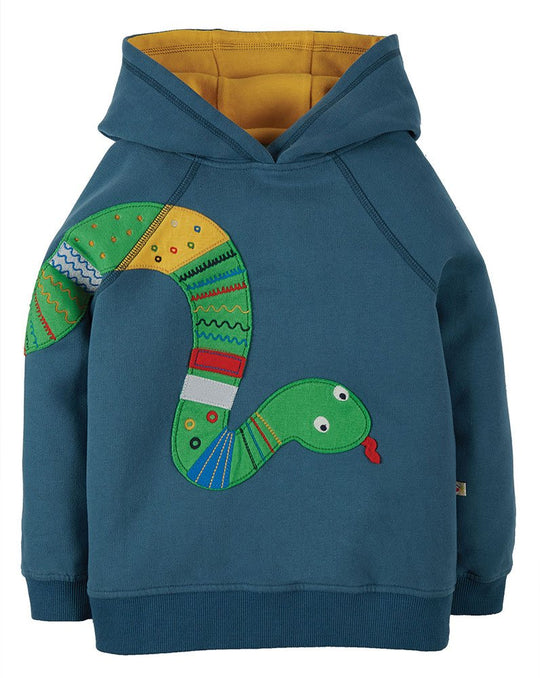 Frugi Hedgerow Applique Hoody - India Ink/Snake