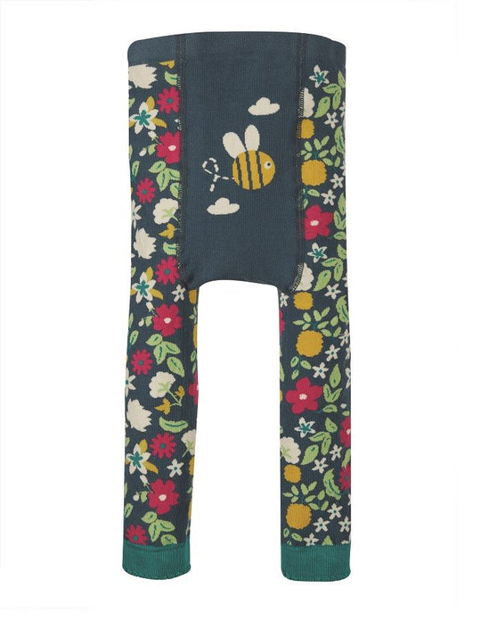 Frugi Little Knitted Leggings - Flowers/Bee