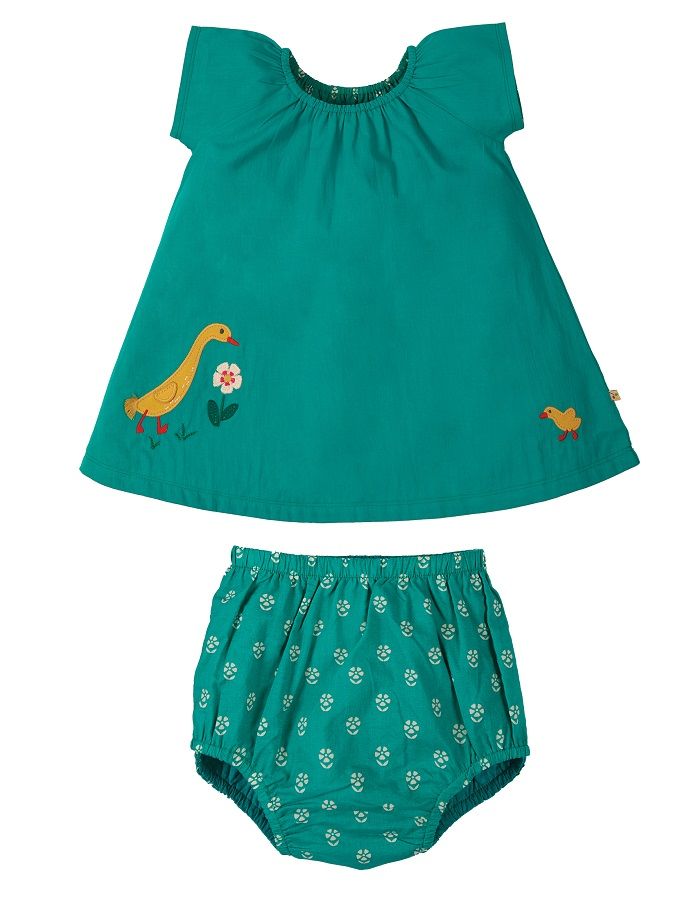 Frugi Octavia Applique Outfit - Jewel/Duck