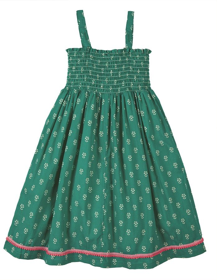 Frugi Cora Skirt Dress Sleeveless - Jasmine/Ducks Applique