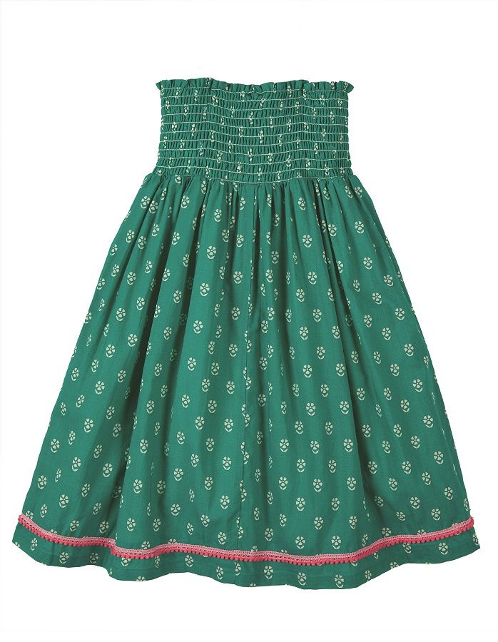 Frugi Cora Skirt Dress Sleeveless - Jasmine/Ducks Applique