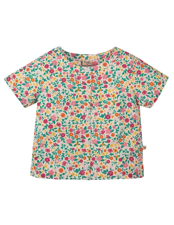 Frugi Estella Shirt Short Sleeve - Ditsy Flower Valley