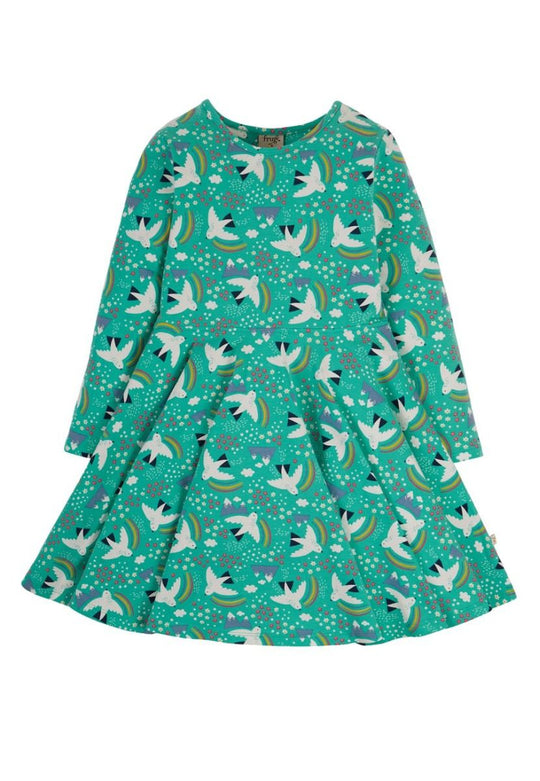 Frugi Sofia Skater Dress Long Sleeve - Ptarmigan