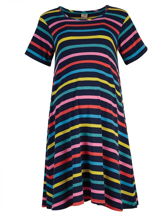 Frugi Adult Naomi Dress - India Ink Stripe