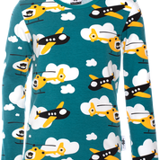 PaaPii Nooa T-Shirt Long Sleeve - Propeller Petrol Sun