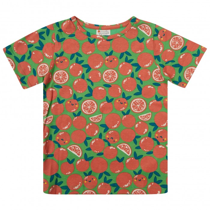 Piccalilly T-Shirt All Over Print Short Sleeve - Oranges