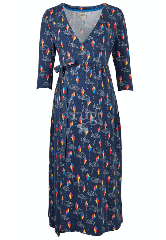 Frugi Adult Rico Wrap Dress Long Sleeve - Patang Festival