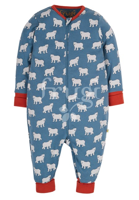 Frugi Zennor Zip Up Romper - Abisko Polar Bears