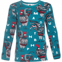 Paapii Uljas Shirt Rooster Petrol - Red - The Thrifty Stork
