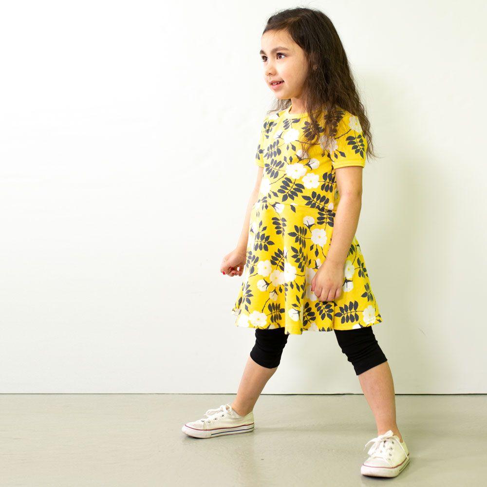 Paapii Sani Skaterdress Midsummer Rose Yellow/Dark Grey - The Thrifty Stork