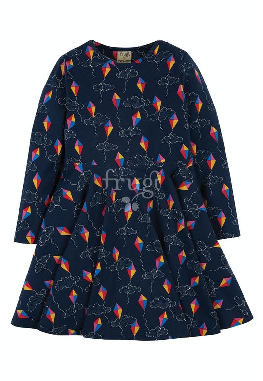 Frugi Sofia Skater Dress Long Sleeve - Patang Festival