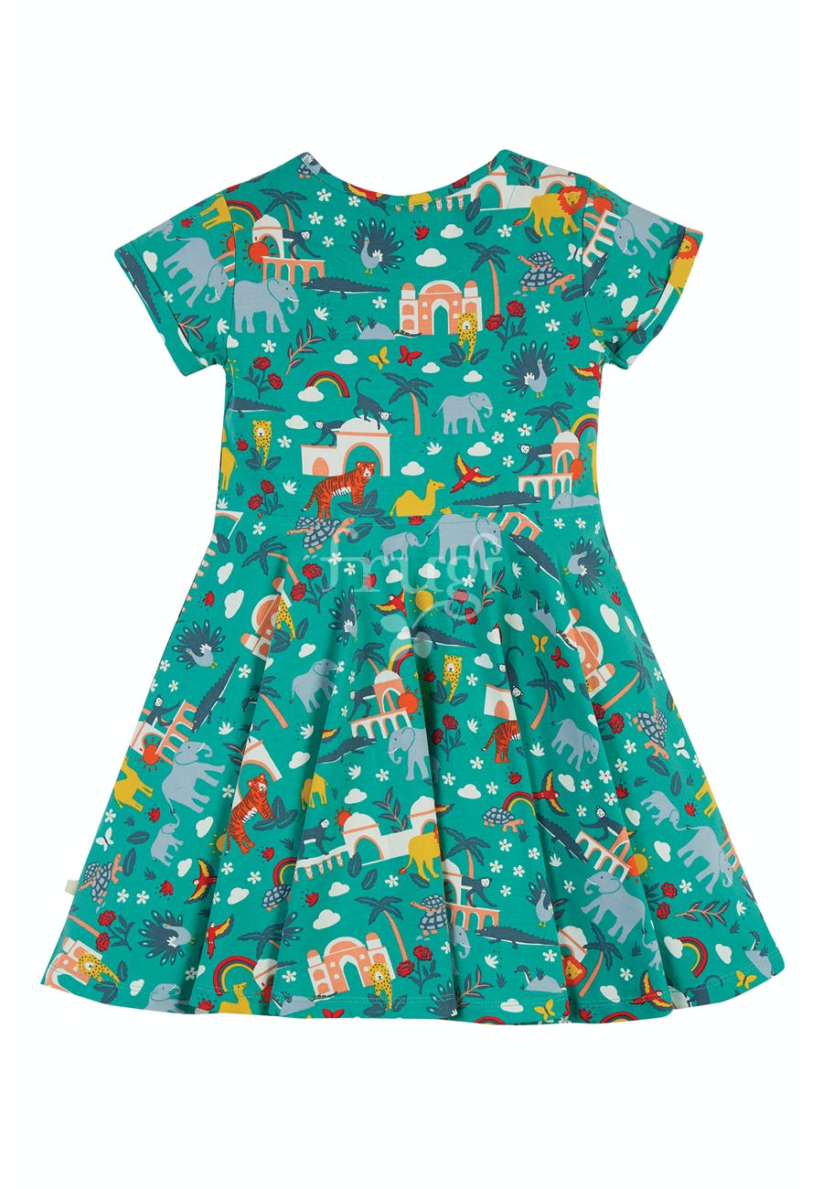 Frugi Spring Skater Dress Short Sleeve - Jewel India
