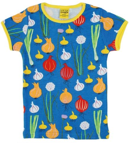 Duns  Short Sleeve Top  Garlic Chives And Onion Blue - The Thrifty Stork