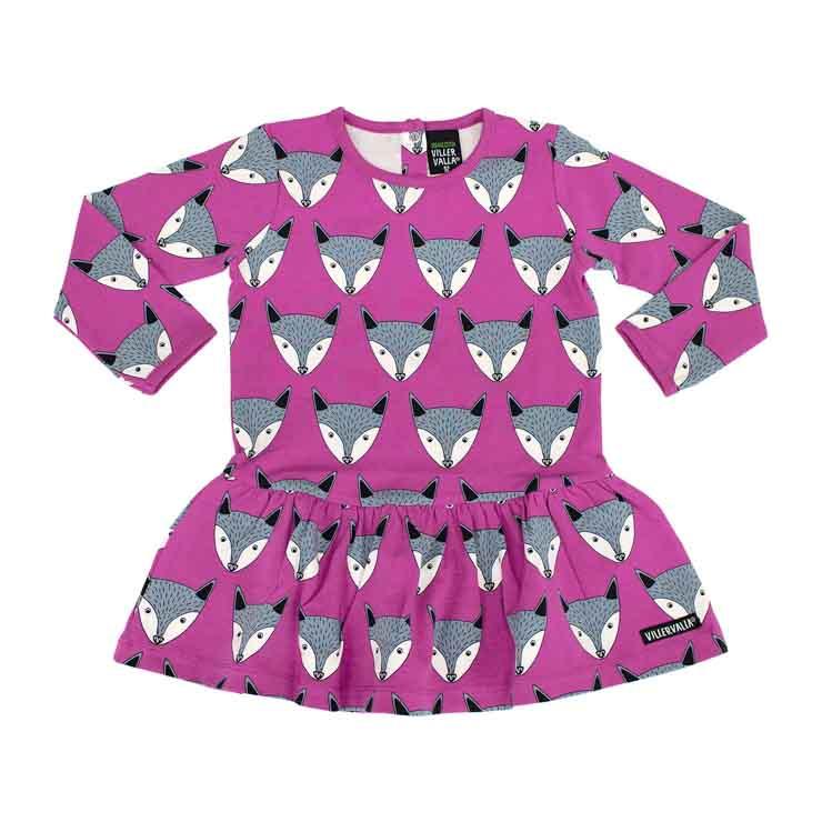 Villervalla Dress With Dropped Skirt Long Sleeve - Lotus Fox