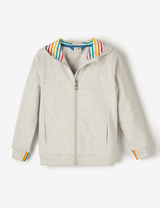 The QT Organic Zip-Up Hoodie - Grey Marl