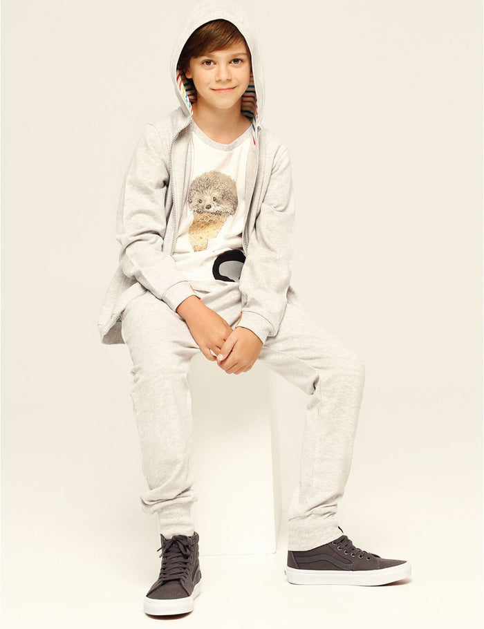The Qt Organic Zip-Up Hoodie - Grey Marl