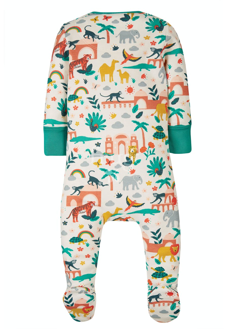 Frugi Zip Up Babygrow Long Sleeve - India